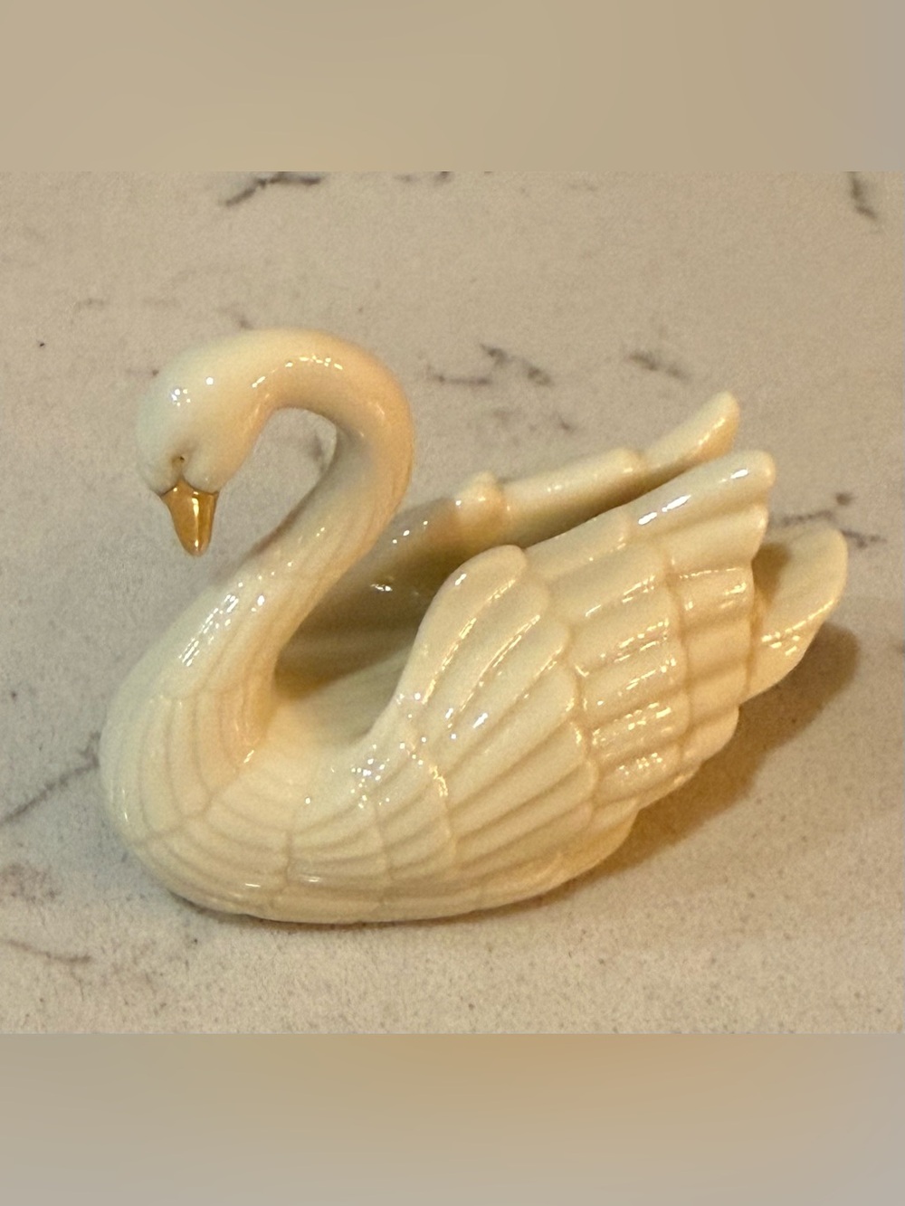Lenox Swan Place Card Wedding Cake Topper Ivory With 24k Beak